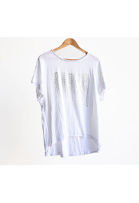 Orientique Tee Embellished Shimmer White